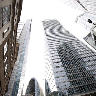 Towering Glass Skyscrapers in London's Financial District