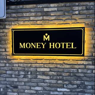Brick-Bound Wonders: The Money Hotel Sign