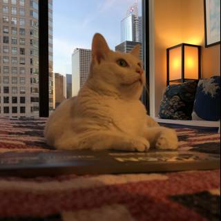 Cozy Cat with a City View