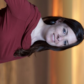 Portrait of Woman in Burgundy at Sunset