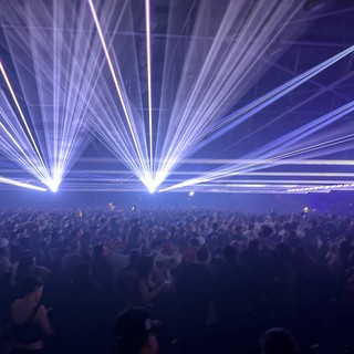 Dramatic Laser Light Show at Electronic Music Concert