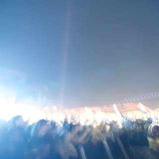 Blurred Flare of Coachella Concert Crowd