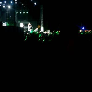 Green-Lit Night: A Concert Crowd