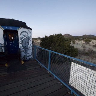Artistic Desert Yurt at Twilight in New Mexico