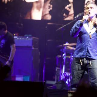 Morrissey rocks the stage in blue