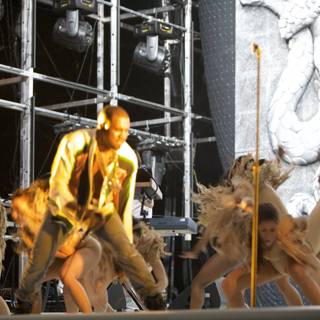 Kanye West takes the Stage with Dancers