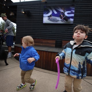 Children Making Silly Faces at Outdoor Venue