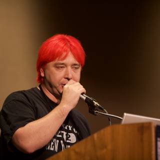 Red Haired Man on the Mic