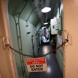 Restricted Corridor Aboard USS Hornet Naval Vessel
