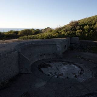 Concrete Bunker with Fire Pit on Hillside