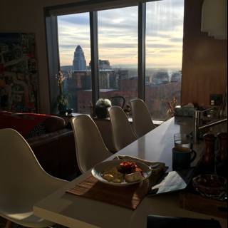 A Cityscape View from the Dining Table