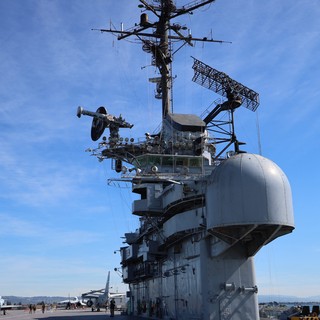 Aircraft Carrier Island Superstructure with Radar and Communication Arrays