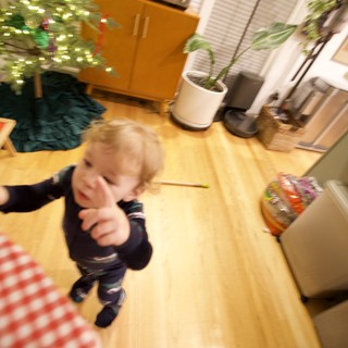 Toddler's Early Christmas Morning at Home