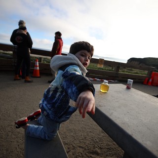 Young Boy at Coastal Elephant Seal Viewing Area