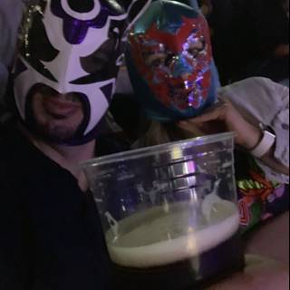 Masked Wrestler Drinks with Friends