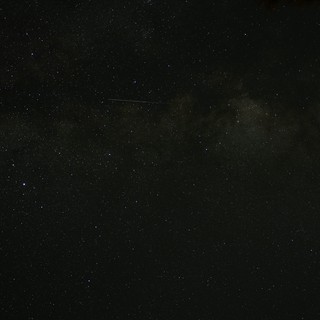Milky Way and Meteor Trail Over Lassen Volcanic Night Sky