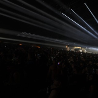 Massive Light Beams Sweep Over Wobbleland Festival Crowd