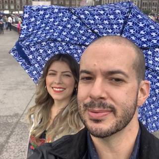 Selfie under the Umbrella in the City