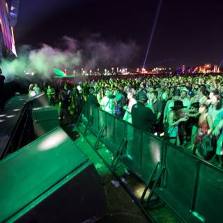 Glowing Green: A Sea of People at Cochella Friday Night Concert