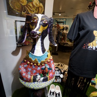 Colorful Folk Art Sculpture in Gallery Display