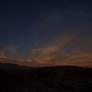 Moon and Cloud at Sunset over Anza Borrego Desert