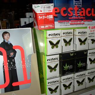 A Magazine Stand Advertising Cigarettes