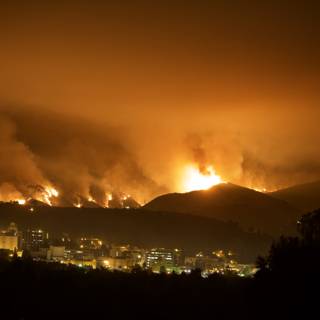 Flames Engulf Hills Above the City