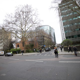 Urban Intersection in London's Financial District