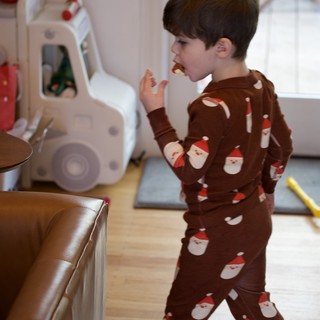 Christmas Morning Joy in Santa Pajamas