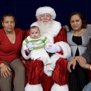 A Festive Family with Santa Claus