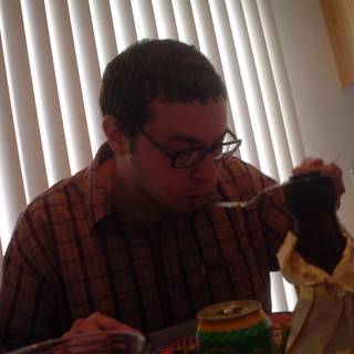 Man Enjoying a Snack