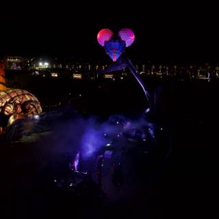 Illuminated Balloon Against the Night Sky