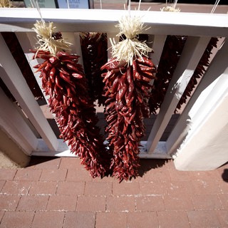 Traditional Chile Ristras Hanging in Santa Fe
