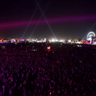 Lights and Lively Crowd at Coachella Festival