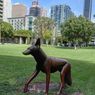 Urban canine statue