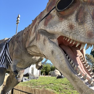 Giant Prehistoric Crocodile Sculpture at Roadside Attraction