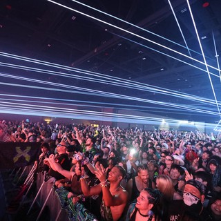 Laser Light Show Electrifies Massive EDM Festival Crowd