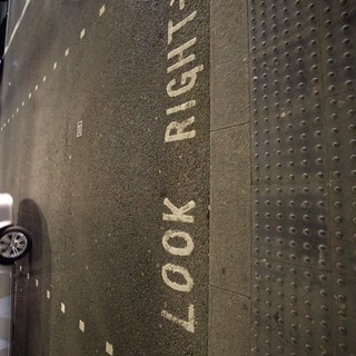 Look Right Pedestrian Warning on London Street