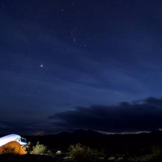 Mountain Tent under a Starry Sky