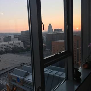 Urban Sunset from an Office Window