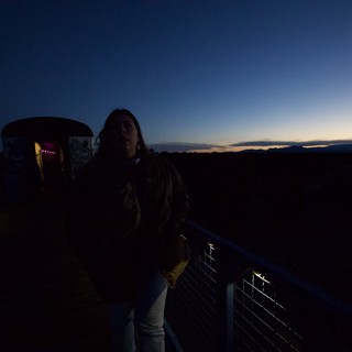 Twilight Moment at Outdoor Concert Venue Railing