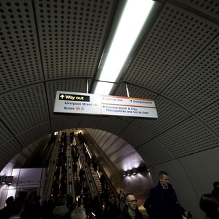 Rush Hour Commuters at London Underground Station