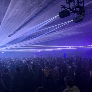 Intense Laser Light Show at Electronic Music Concert