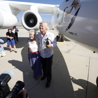 Richard Branson and Jane on the Ground at the Jane Branson Spaceport