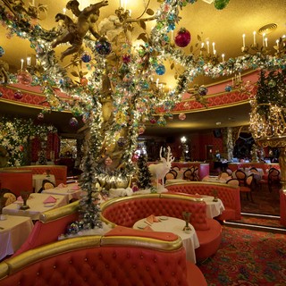 Lavish Madonna Inn Dining Room Christmas Decoration Display