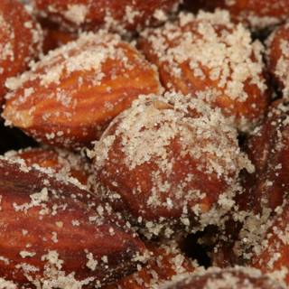 Almonds Coated in White Powder