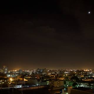Lunar Nightscape over Haifa's Metropolis