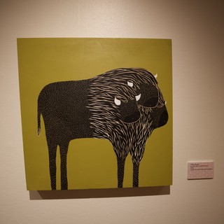 Buffalo Pop Out Contemporary Art on Yellow Background