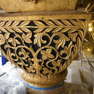 Gold Vase with Intricate Designs
