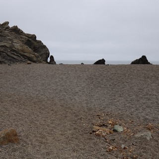 Moody Gray Gravel Beach at Schoolhouse Cove